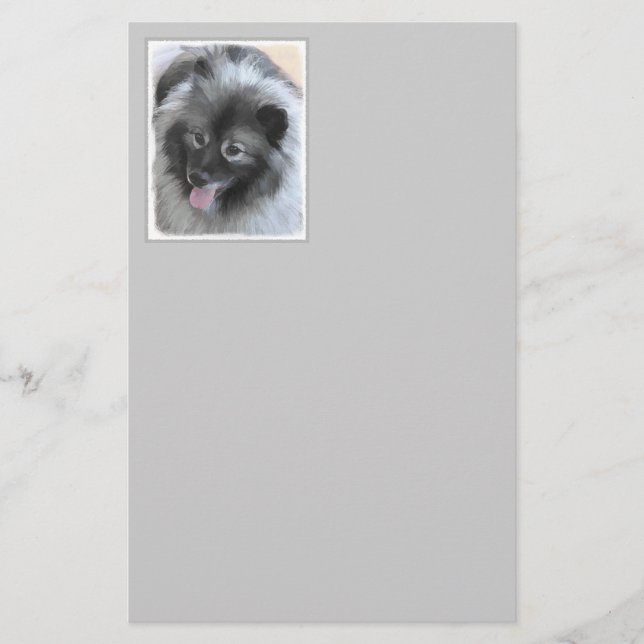 Papeterie Peinture Keeshond Bailey - Cute Original Chien Art (Devant)