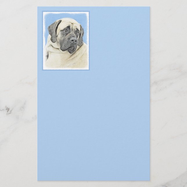 Papeterie Peinture mastiff anglaise (Fawn) - Art original de (Devant)