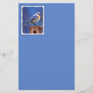 Papeterie Peinture pour oiseaux bleus (femelle) - Art origin