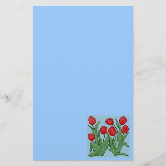 Papeterie Peinture rouge de Digitals de tulipes (Devant)