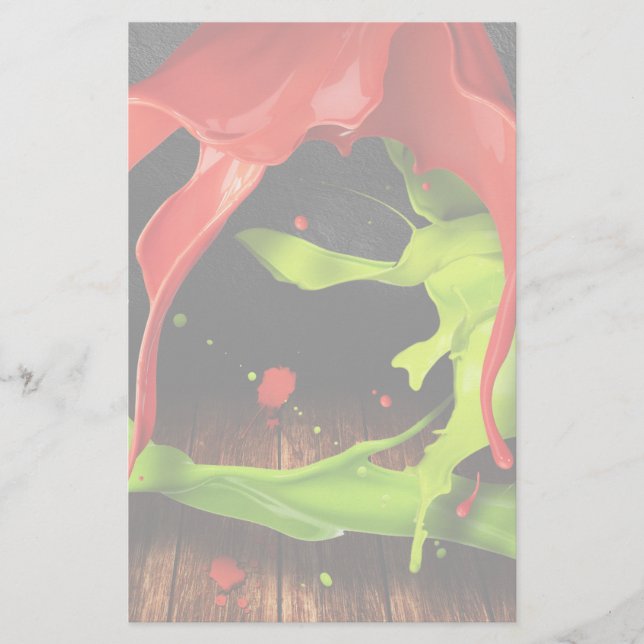 Papeterie Peinture rouge verte (Devant)