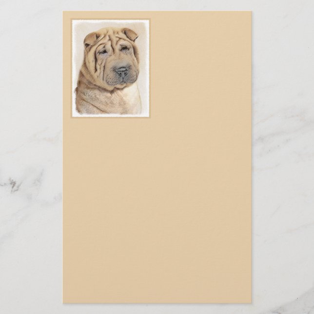 Papeterie Peinture Shar Pei - Cute Original Chien Art (Devant)