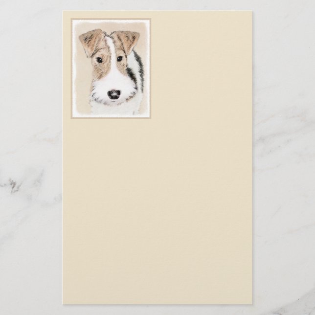 Papeterie Peinture Terrier de Renard de fil - Cute Original  (Devant)