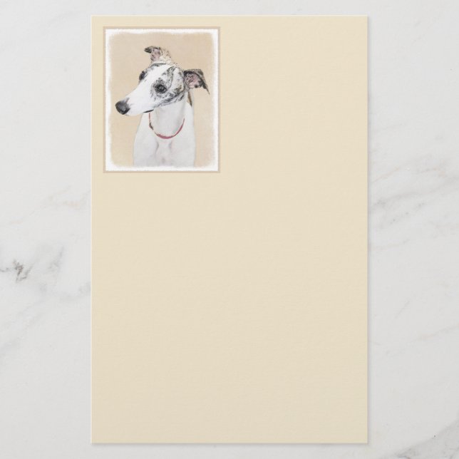 Papeterie Peinture Whippet - Jolie art original chien (Devant)
