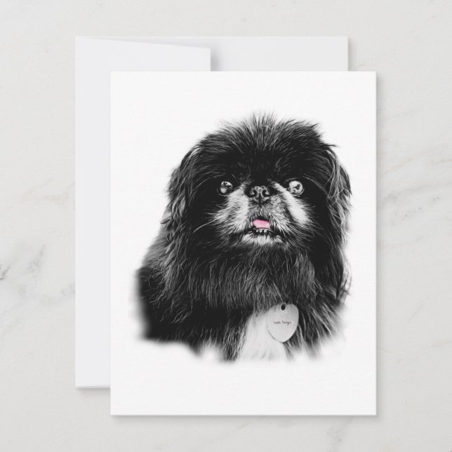 Papeterie Pekingese - carte blanche "Mork" (Devant)