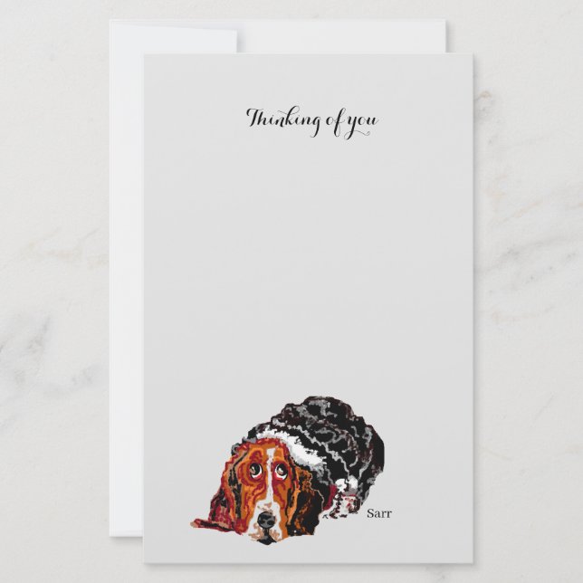 Papeterie : penser à vous / Basset Hound (Devant)