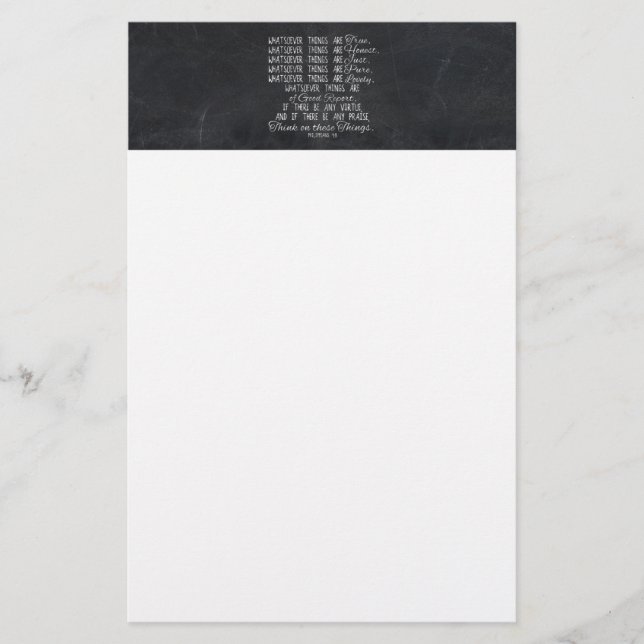 Papeterie Pensez à ces choses Écriture de la Bible chrétienn (Devant)