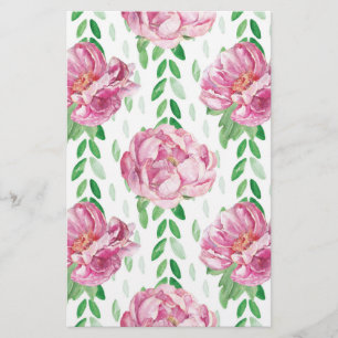 Papeterie Peonies d'aquarelle rose