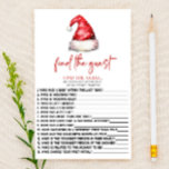 Papeterie Père Noël Christmas Trouver Le Baby shower Invité<br><div class="desc">Ceci est un Père Noël Casquette Christmas Find The Guest Baby shower Game. *Trouvez l'invité - C'est un jeu de brise-glace. Le jeu comprend 15 questions. Chaque client se déplace autour de la douche pour rencontrer d'autres invités, trouver des personnes qui correspondent à chaque question, puis remplir leur nom. Celui...</div>