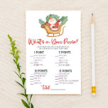 Papeterie Père Noël Christmas What's In Purse Baby shower Je<br><div class="desc">C'est un Noël du Père Noël Ce qu'il y a dans votre jeu de Baby shower de sac à main. *Qu'y a-t-il dans votre sac à main? - Les clients obtiendront des points pour chaque objet qu'ils ont dans leur sac à main. Celui qui obtient le plus de points, gagne...</div>