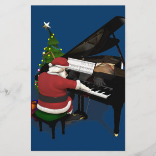 Papeterie Père Noël jouant du piano