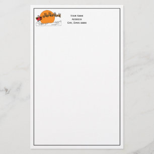 Papeterie Père Noël Reindeer Sur La Neige Couverte Ville Lun