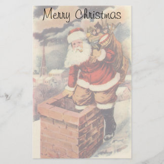 Papeterie Père Noël victorien de Noël vintage dans une chemi