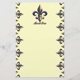 Papeterie Perle Fleur de lis 2 de mardi gras