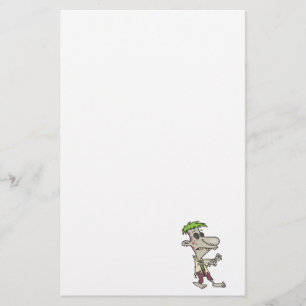 Papeterie personnage de dessin humoristique zombie idiot