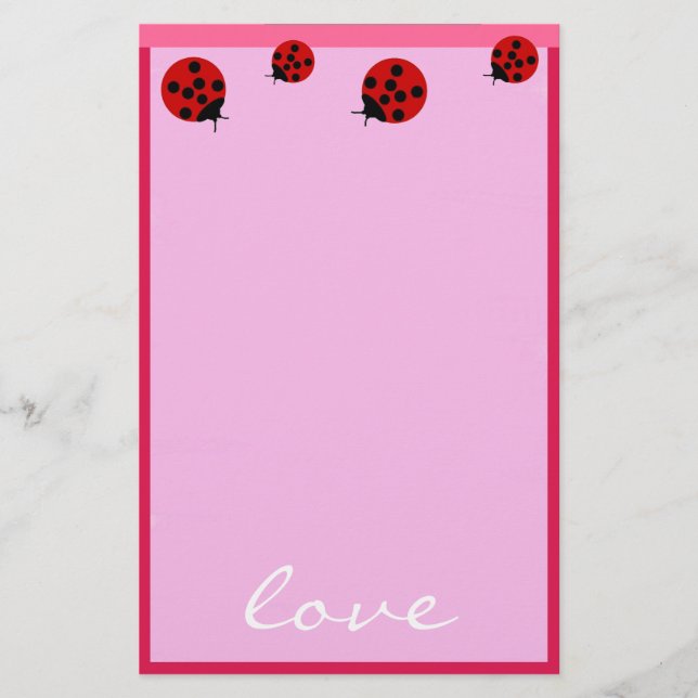 Papeterie personnalisable de coccinelle (Devant)