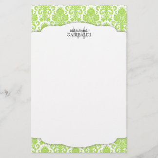 Papeterie Personnalisé moderne Damask Green