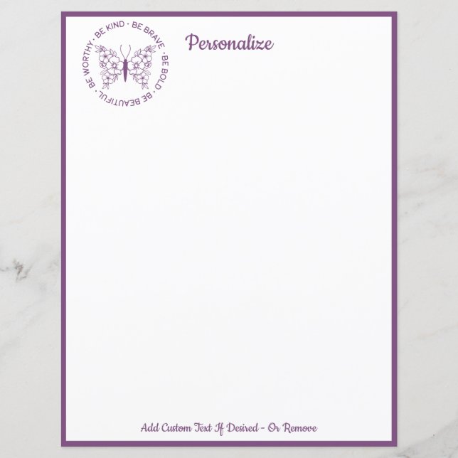 Papeterie personnalisée avec citation – Soyez Gent (Devant)