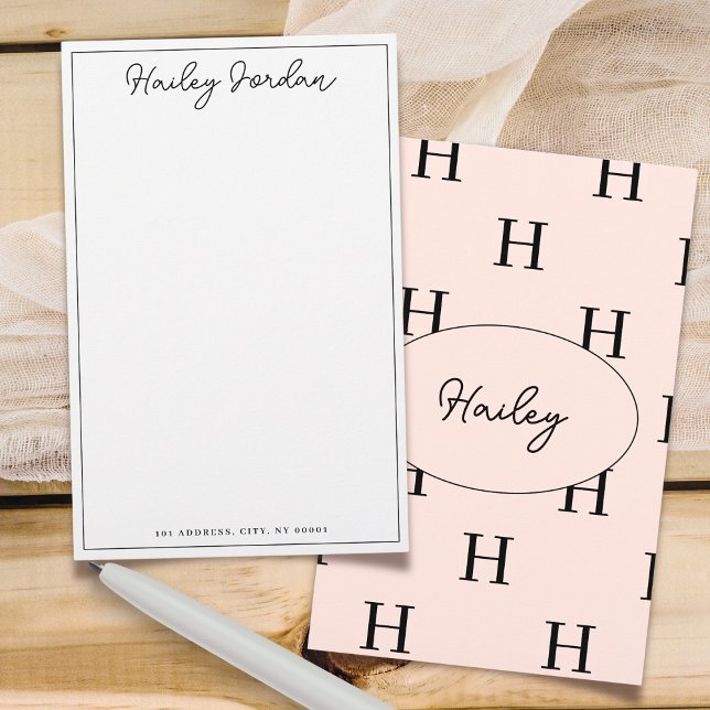 Papeterie personnalisée avec monogramme à écriture (Créateur téléchargé)