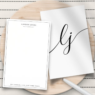 Papeterie personnalisée avec monogramme simple cal