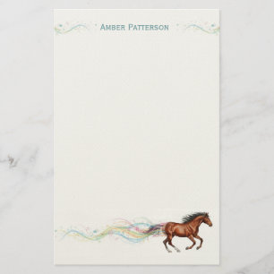 Papeterie Personnalisée Cheval Cheval Brun & Musiq