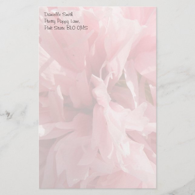 Papeterie personnalisée Coquelicot Rose Clair (Devant)
