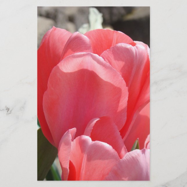 Papeterie personnalisée de printemps Fleurs de tul (Devant)