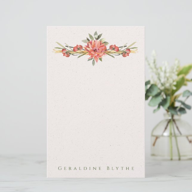 Papeterie personnalisée Fleur de Corail (Debout devant)