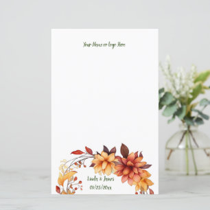 Papeterie personnalisée Fleurs d'automne
