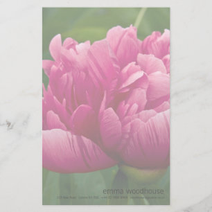 Papeterie personnalisée par pivoine rose