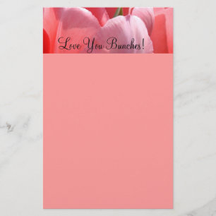 Papeterie personnalisée rose Tulipes T'aiment!