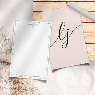 Papeterie personnalisée Simple Script Rose Pâle