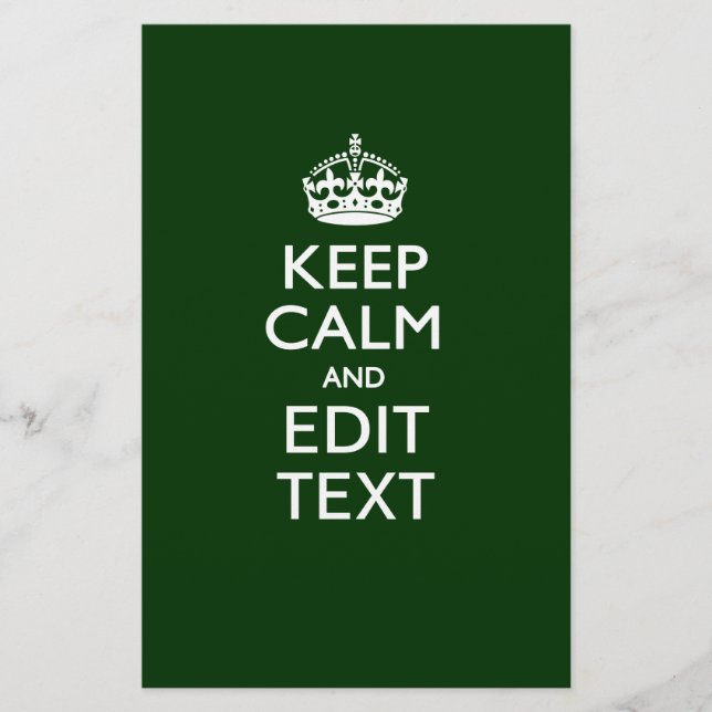 Papeterie Personnalized Keep Calm And Have Your Text on Gree (Devant)