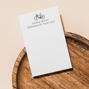 Papeterie personnelle rétro élégante simple bicycl