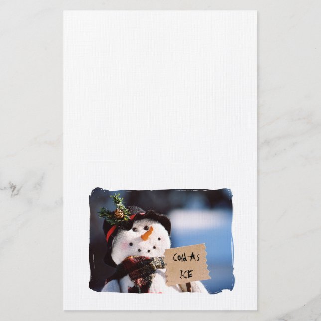 Papeterie Petit bonhomme de neige avec le signe (Devant)