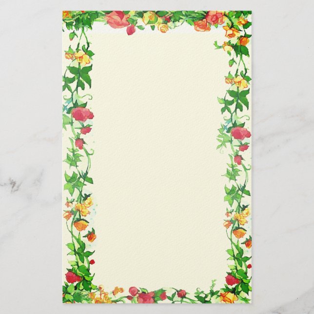 Papeterie Petites Roses Sauvages Style Vintage (Devant)