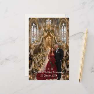 Papeterie Photo de couple de mariage doré Église