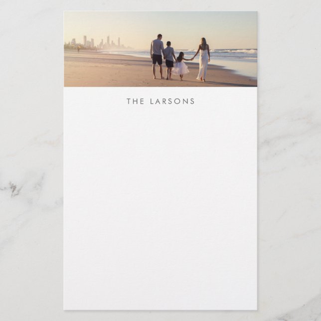 Papeterie Photo de famille personnalisée et monogramme (Devant)