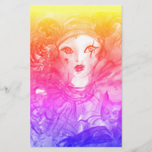 Papeterie PIERROT AVEC CAT / Mardi Gras Masquerade Party