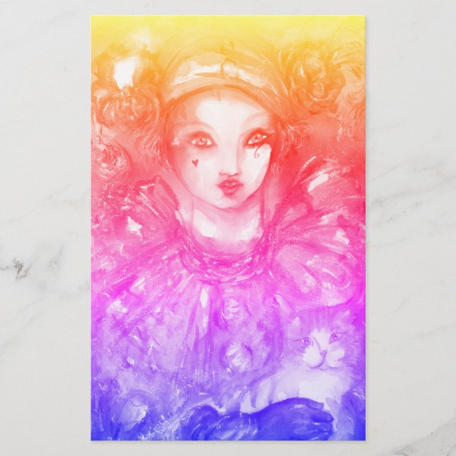 Papeterie PIERROT AVEC CAT / Mardi Gras Masquerade Party (Devant)