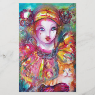 Papeterie PIERROT AVEC la partie de mascarade de CAT/mardi