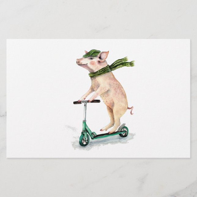 Papeterie Piggy sur scooter (Devant)
