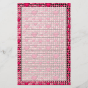 Papeterie Pile Rose aux Coeurs