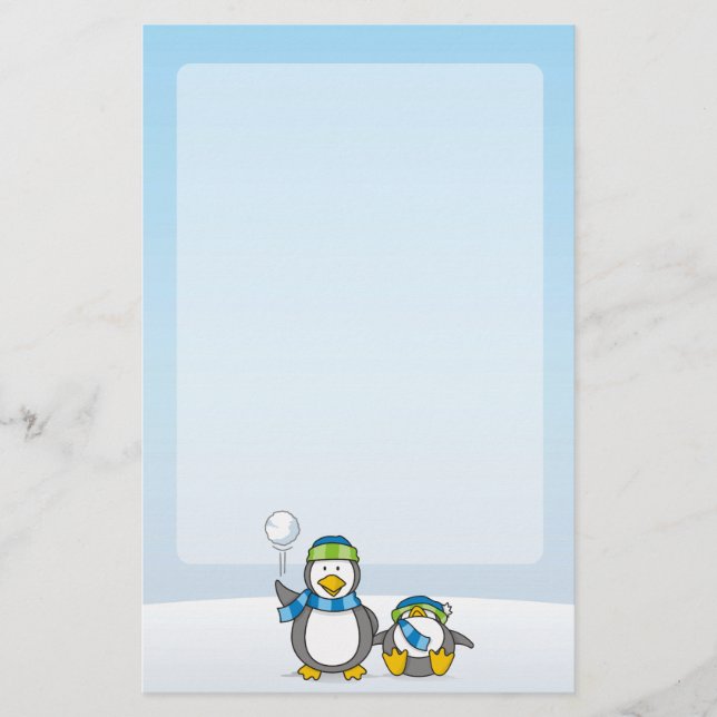 Papeterie Pingouins à neige (Devant)
