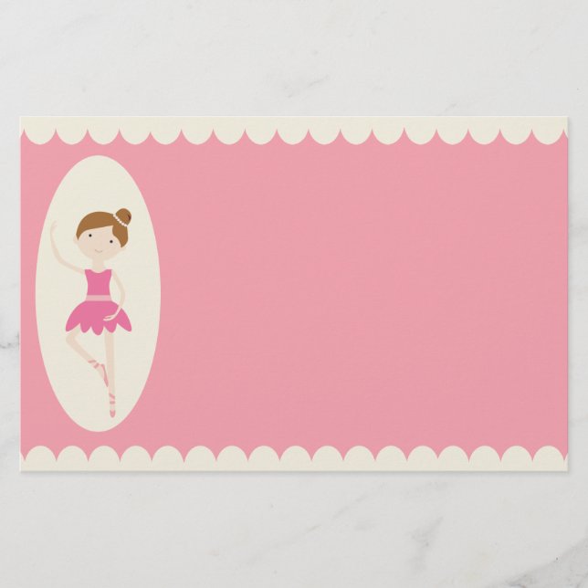 Papeterie Pink Ballerina 1 Papier à lettres (Devant)