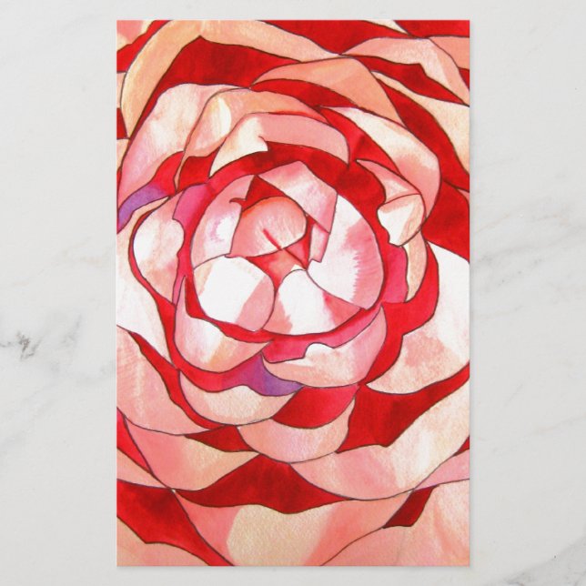 Papeterie Pink Camellia abstract art painting original (Devant)
