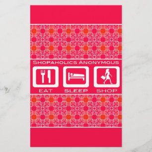 Papeterie Pink Funny Shopaholic Eat Sleep Shop Award