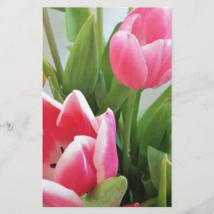 Papeterie Pink Tulips, Floral Spring Bouquet, Flowers