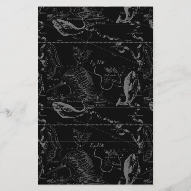 Papeterie Pisces Constellation Map par Hevelius 1690 (Devant)