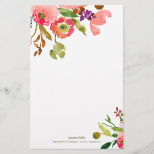 Papeterie PixDezines Aquarelle Floral/do-it-yourself arrière